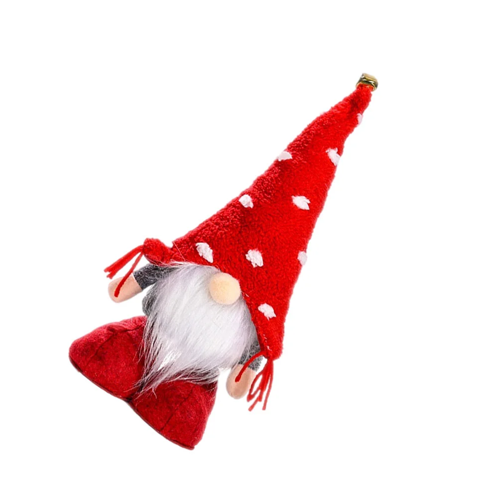 

1Pc Christmas Ornament Short Woolen Hat Bell Rudolph Doll Adornment for Decor