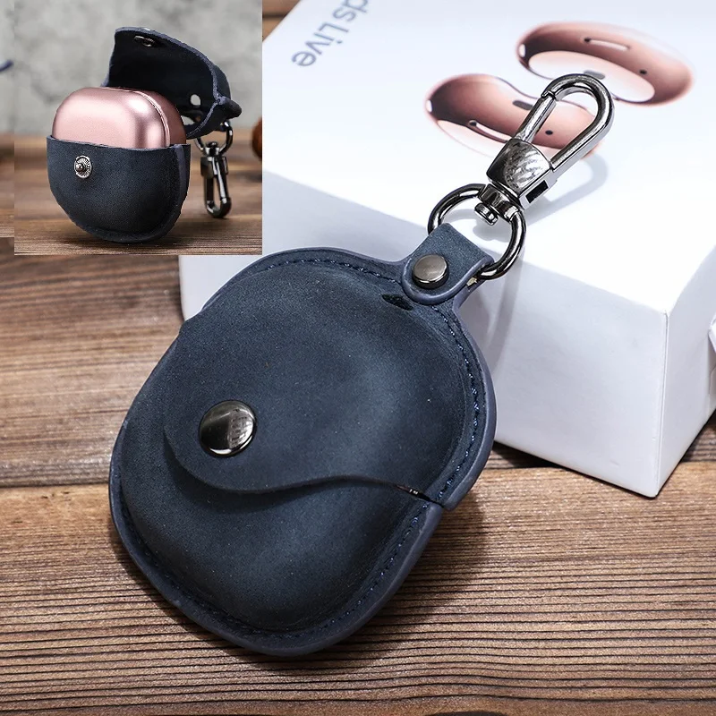 

Роскошный чехол для Samsung Buds, футляр для прямой зарядки, винтажный кожаный чехол для наушников Galaxy Buds, чехол для прямой трансляции с брелоком