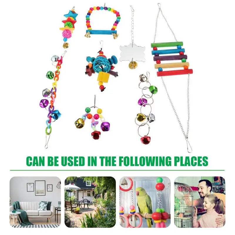 

8 Pcs Practical Portable Durable Swing Bite Toy Teeth Grinding Toy Chewing Toy for Birds Pets