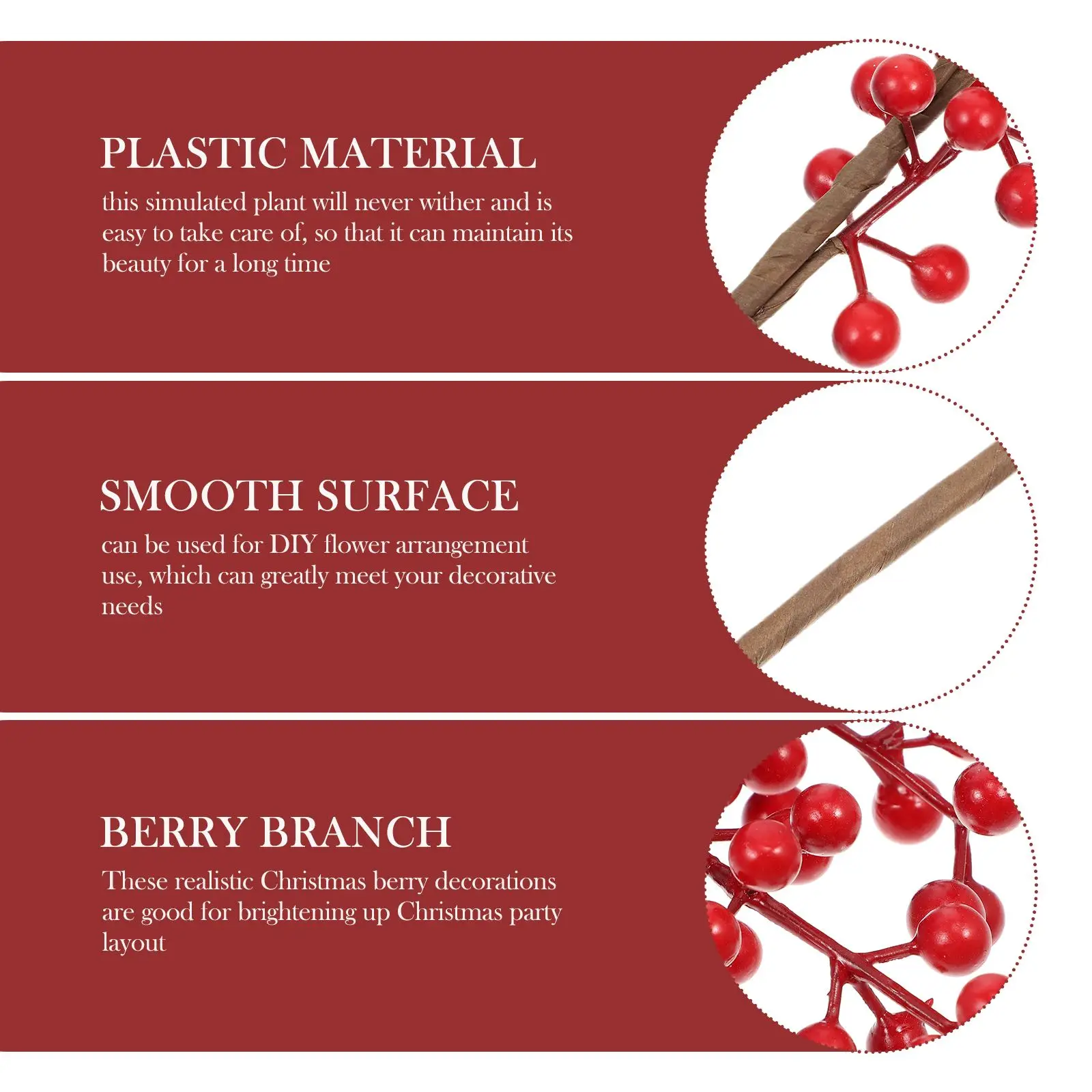 5pcs Exquisite Simulation Berry Plastic Fake Branch Xmas Tree Decoration Supplies Gift Decor | Дом и сад