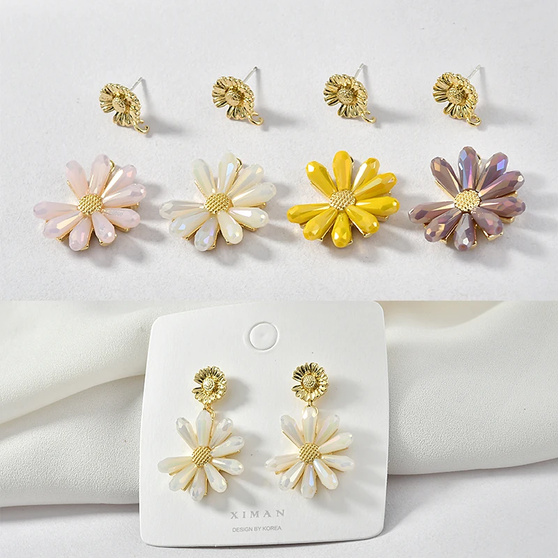 Высокая текстура ромашка кристалл цветок кулон тайянхуа Серебряные Иглы уха