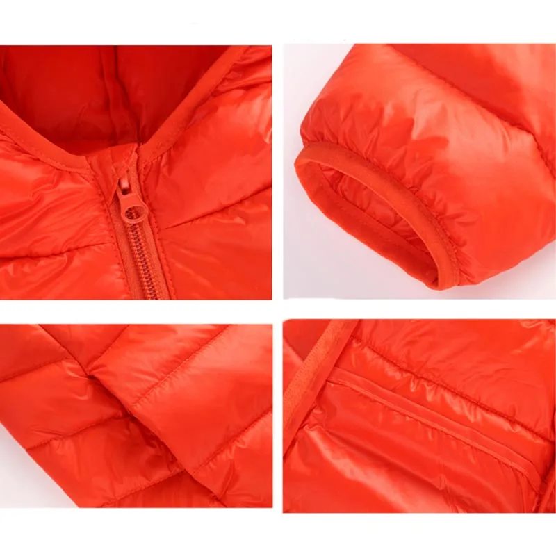 Детская куртка для мальчиков Парка девочек Светильник пуховик на утином пуху с