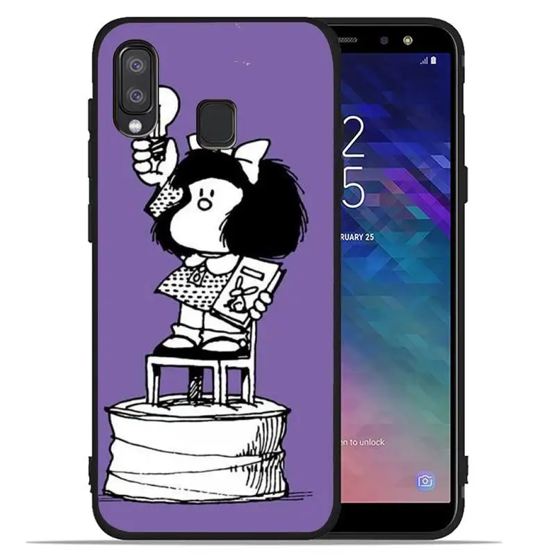 

Cartoon Cute Mafalda Phone Case for Galaxy J2pro J4 J5 J6 J7 plus J5 prime J72016 2018 M 10 20 30 funda Cover