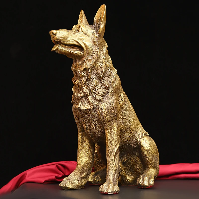 

15 дюймов Тибетский храм Seikos латунная статуя вольфика Watchdog хочет собрать богатство фэн-шуй собака офисные украшения городской дом Экзорцизм