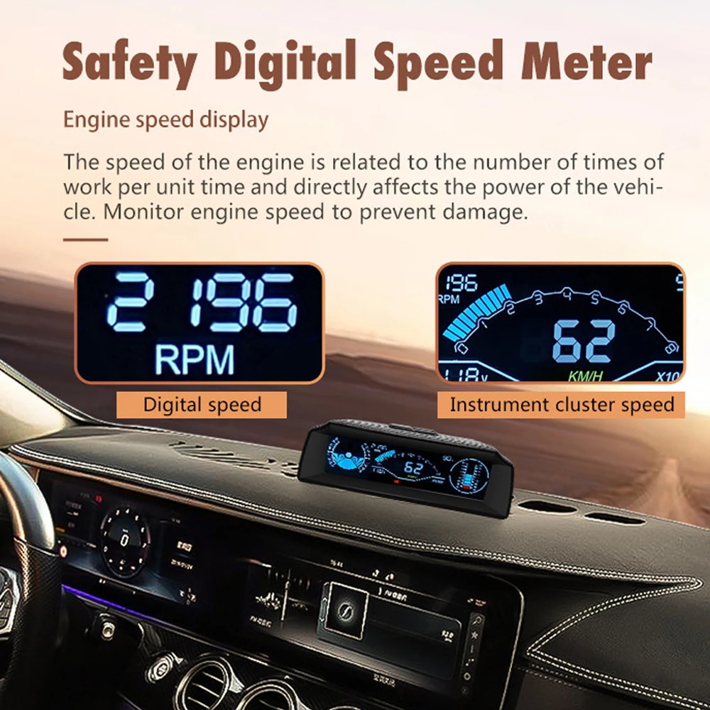 AUTOOL X90 GPS/OBD2 скорость PMH KMH наклон метр Инклинометр автомобильный компас HUD угол