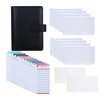 a6 pu leather binder cover with 8pcs a6 binder pockets good for keep cash coupons passport tickets notes cards
