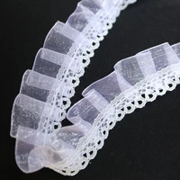 10yard 2layer ruffle organza lace trimmings diy embroidered ribbons and trims for sewing home craft supplies