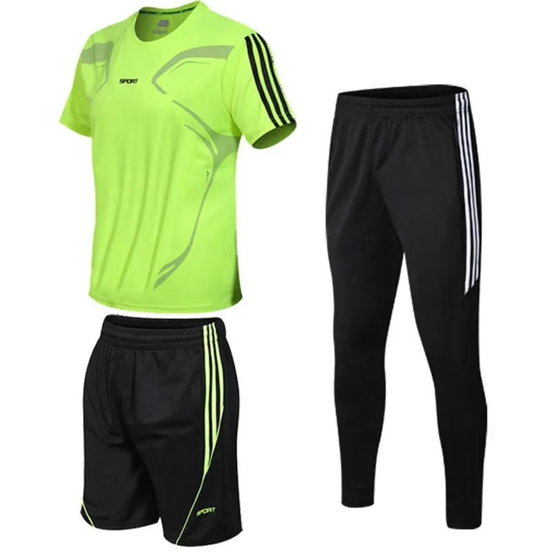 

2021 Summer Men's Sportswear Fashion Breathable Men's Short-sleeved 3-piece Suit Men's Basketball Sportswear Men's Casual Suit