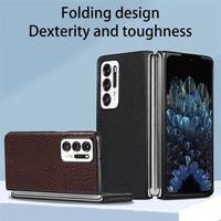 suitable for oppo find n folding screen mobile phone case luxury crocodile pu leather hard back case suitable for peum00