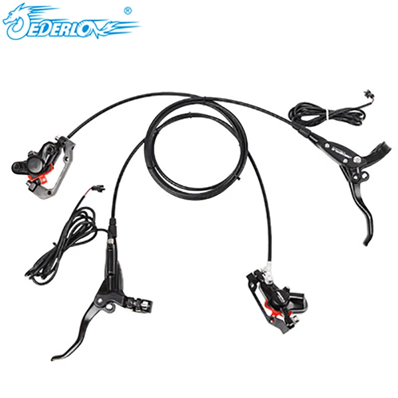 MTB JEDERLO Bicycle Hydraulic Disc Brake E-bike Left Rear 1600mm  Right Front 850mm Automatic Magnetic Induction Power-off Sets
