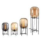 Современная стеклянная Высокая Светодиодная лампа E27, стоячая лампа с подставкой для отеля, спальни, гостиной, офиса, чердака, прикроватный столик, скандинавский Декор