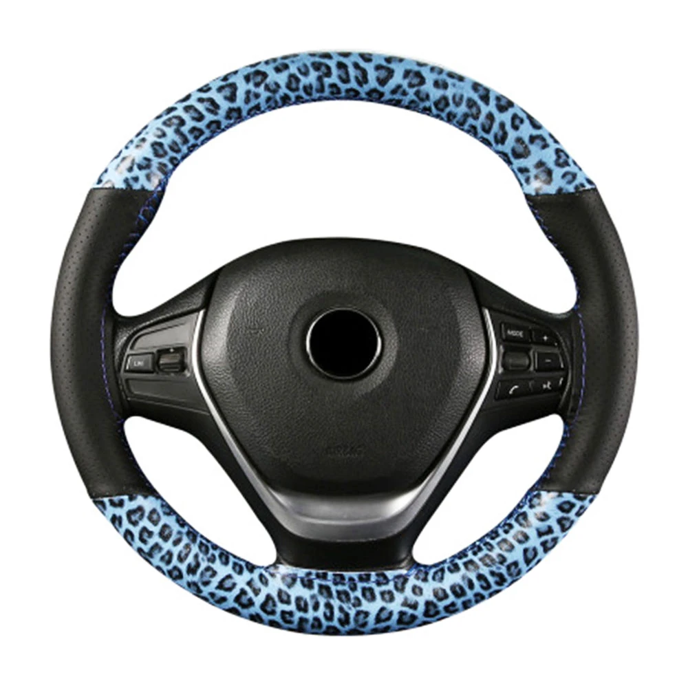 Чехол для руля автомобиля DIY леопардовая текстура искусственная кожа удобная и
