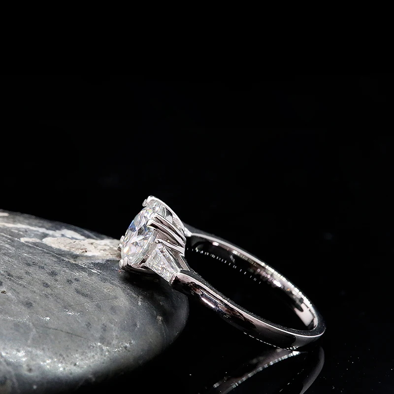AEAW двойной Claw1.0ct 6,5 мм круглый разрез 10 к 14 к белого золота желтого золота Moissanite кольцо Оригинальное ослепительное женское ювелирное изделие