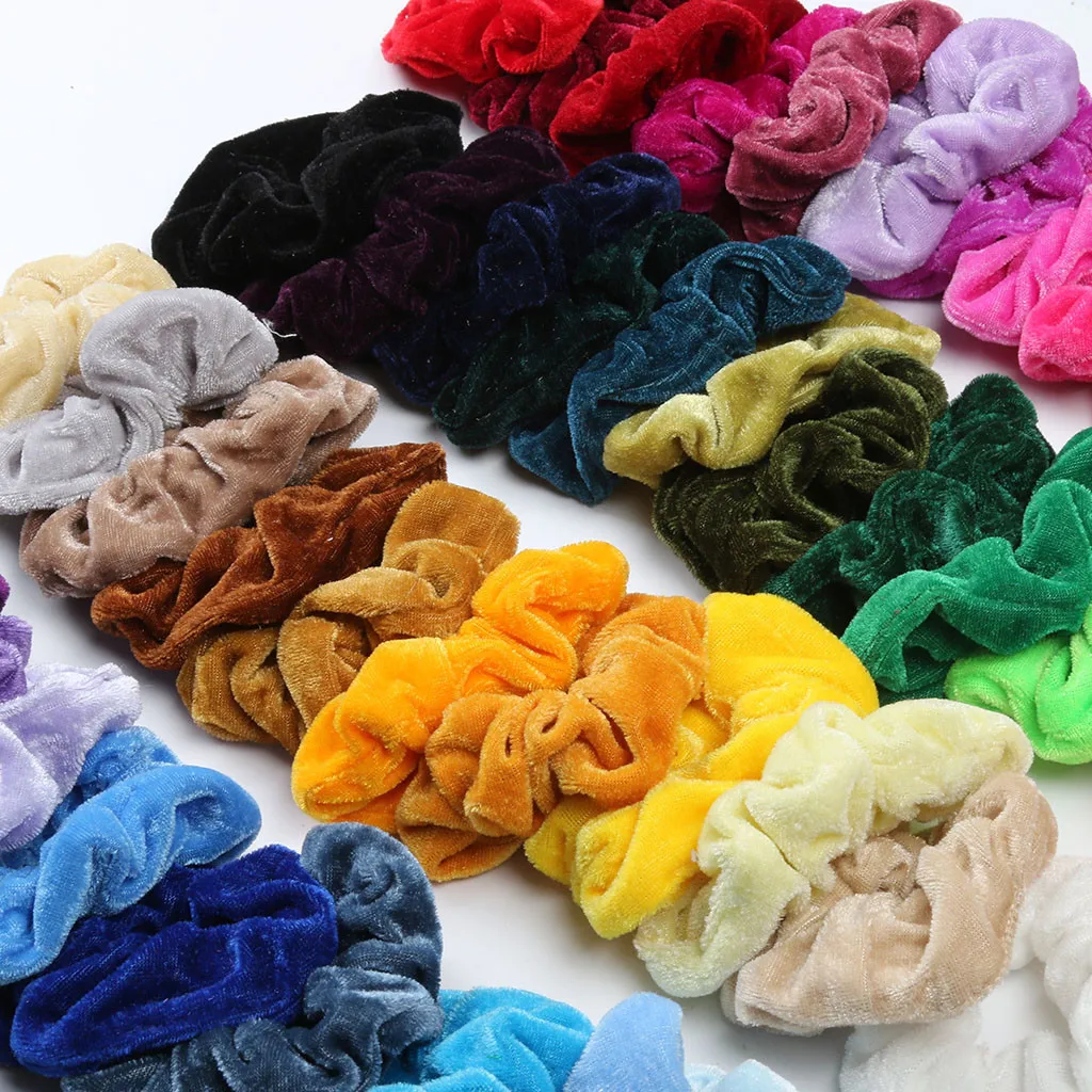 

47 Pcs Velvet Elastic Hair Bands Scrunchy for Women or Girls Hair Accessories Girls Elastic Hair Bands Accessories C30829