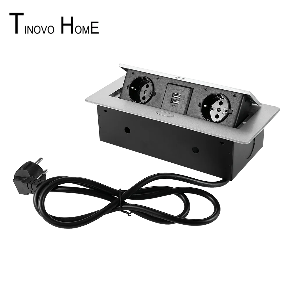 Скрытая настольная розетка/Выдвижная розетка/2 значный европейский стандарт и USB