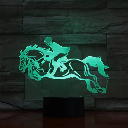

3D Lamp horse racing horseback riding best present for family touch sensor led night light lamp for festival office decoration