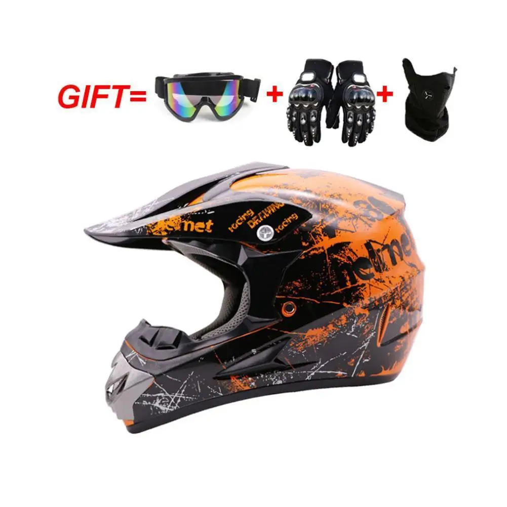 

Universal Motocross Helmet Racing Full Dirt Bike Protective Sport Safety Helmet With Glasses Gloves Mask Motorcycle Accessories