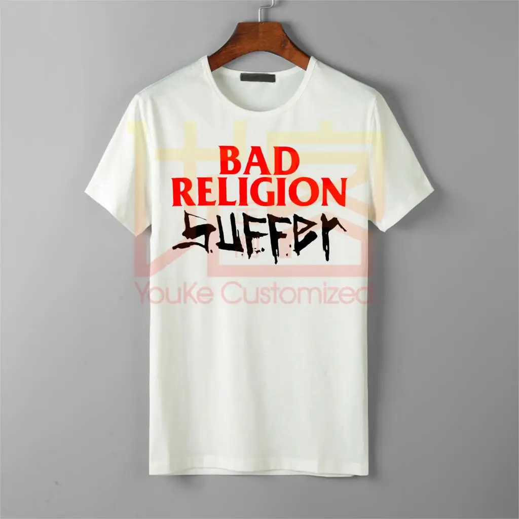 Новинка bad religion suffer Мужская футболка хит продаж круглый вырез 100% хлопок заказной