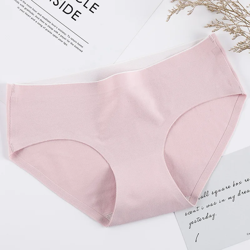 Розовый Traceless cotton Briefs women Simple sexy Women Panties spring New Seamless honeycomb germproof lingerie Underwear - Цвет: Розовый