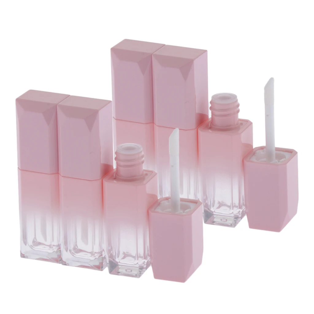 

6Pcs Lip Gloss Tube Small Lipstick Tube DIY Sample Cosmetic Container Pink for Filling with Lipstick,Lip Gloss,Lip Balm,Perfume