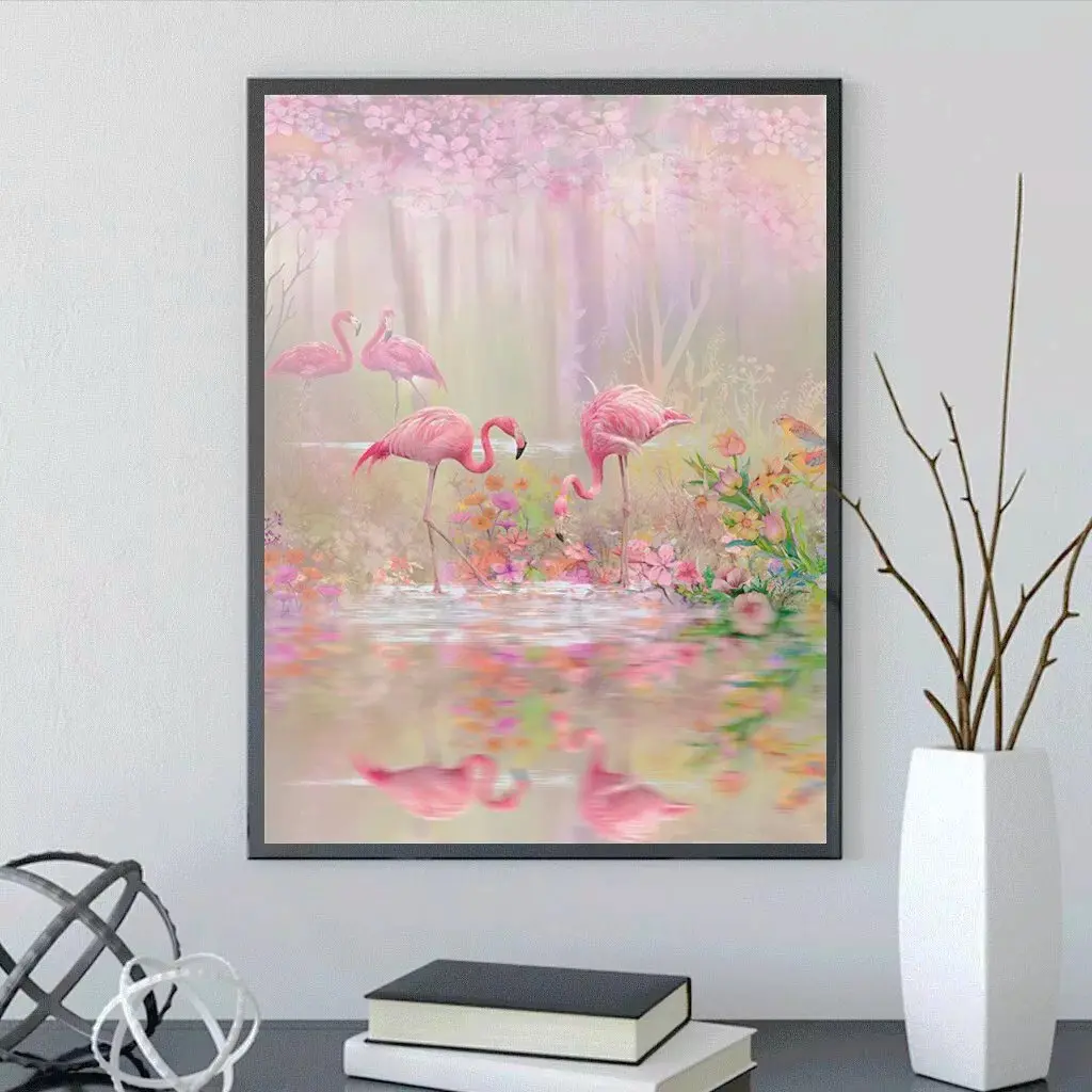 

New 5D Handmade DIY Square Diamond Painting Animal "Flamingo" Art Crafts Cross Sticked Diamond Embroidered Home Decoration Gift