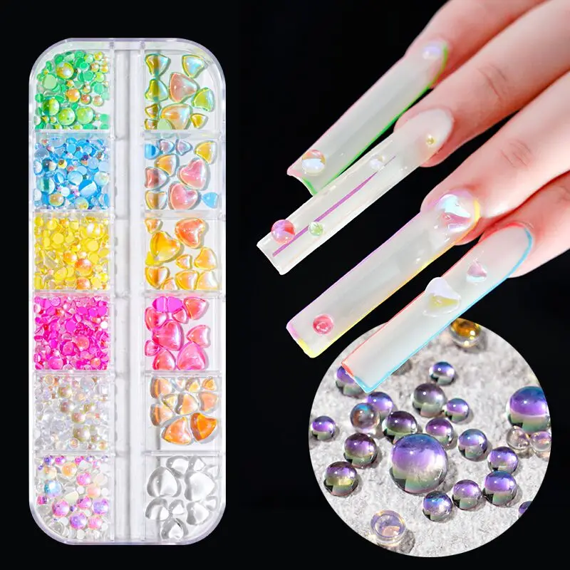 Градиентные градиентные бусины для ногтей Aurora Candy Colors в форме русалки | Красота и