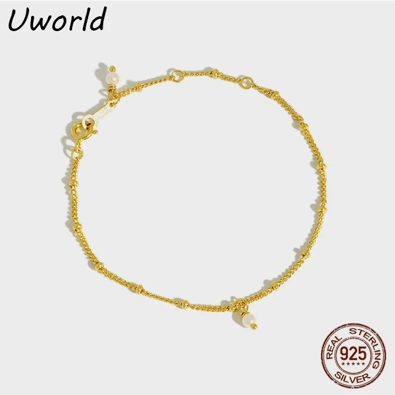 

Корейский 14K позолоченный браслет из стерлингового серебра, браслет, Япония, Корея, стиль, на каждый день, ювелирное изделие ручной работы S925...