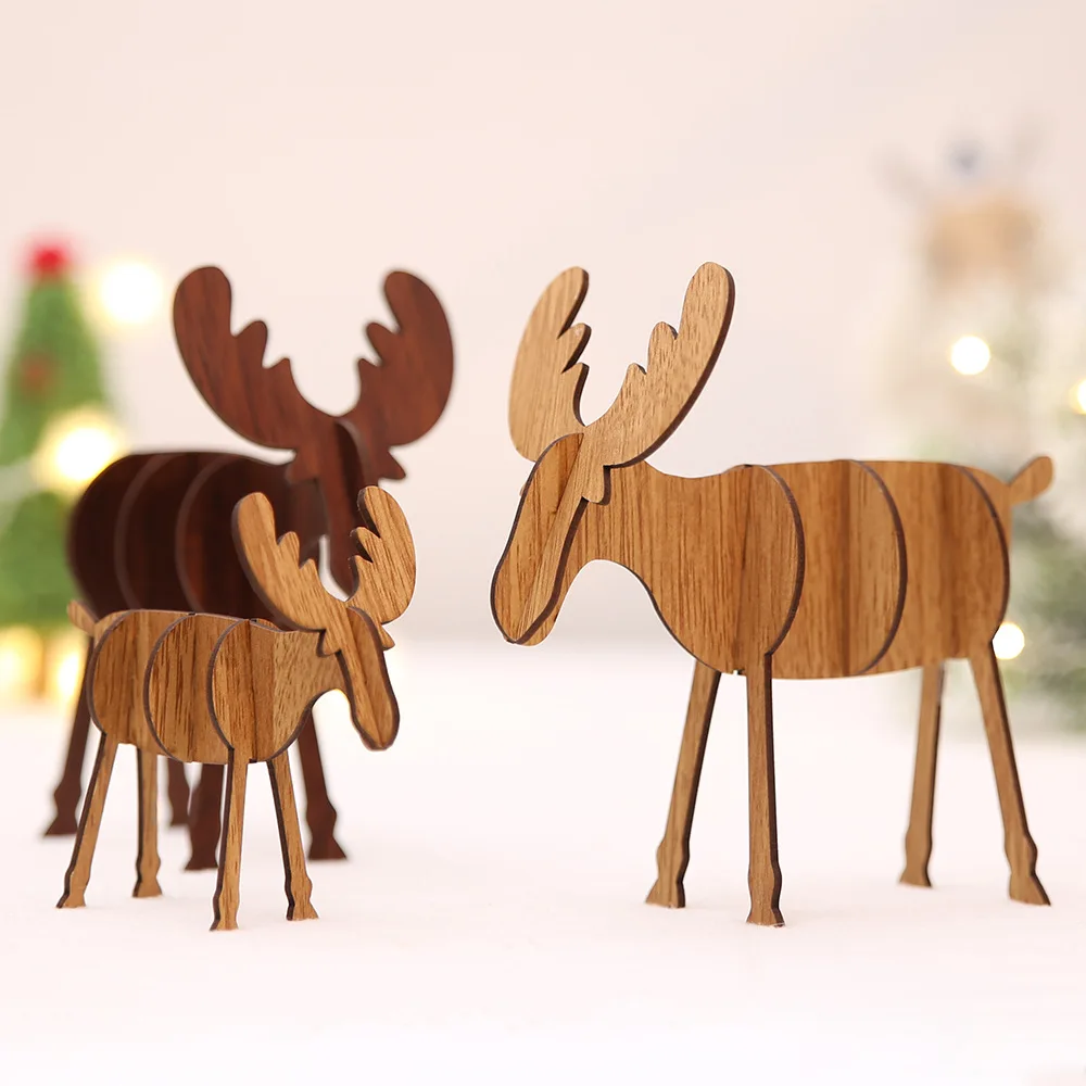 

DIY Wooden Elk Ornaments Christmas Decoration Ornaments Childrens Gifts For Home Bars Shopping Malls Festive Pendant Xmas Decor