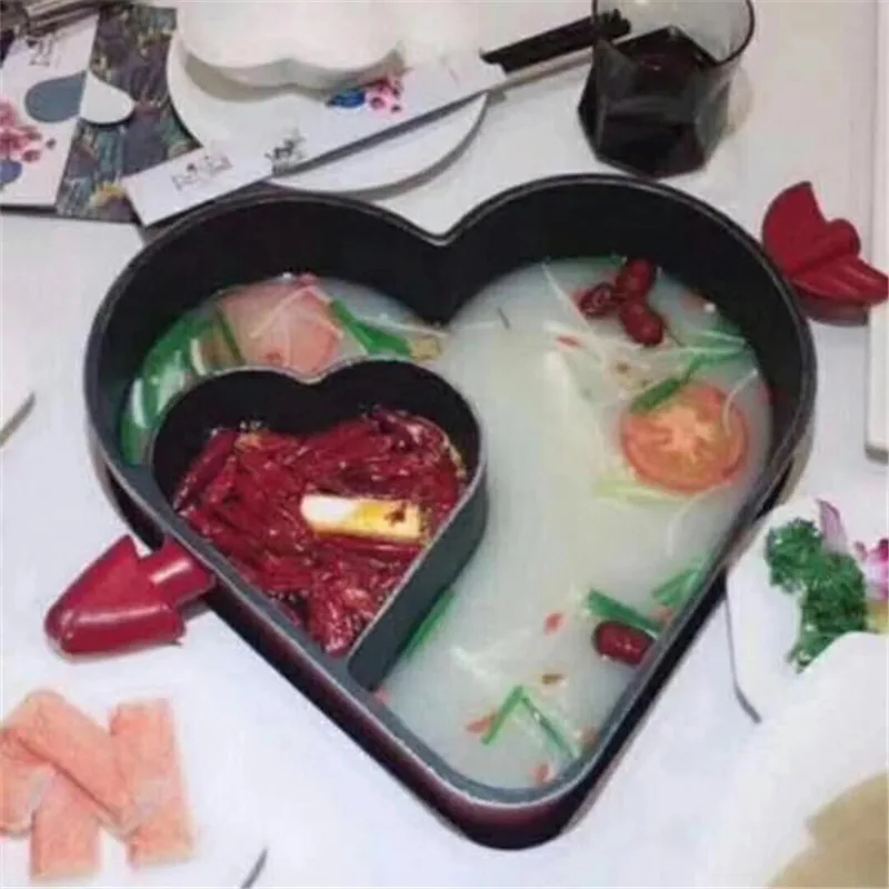 Китайская антипригарная Кастрюля в форме сердца с влюбленной уткой-мандарином |