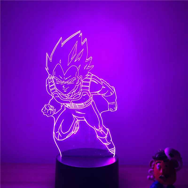 3D светодиодный ночной Светильник Dragon Ball Z Goku Super Saiyan, экшн-фигурка, 7 цветов, сенсорная Оптическая иллюзия, настольная лампа, режим украшения дома