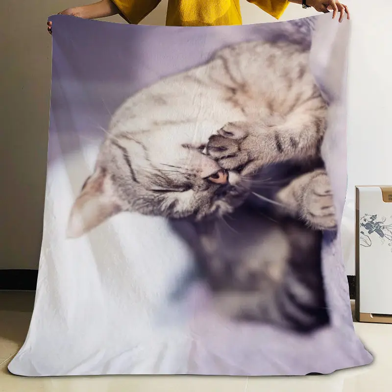 ?? Musifeカスタム素敵な猫フランネル毛布デザイン独自の毛布フランネル毛布ソファdiyのドロップシッピング