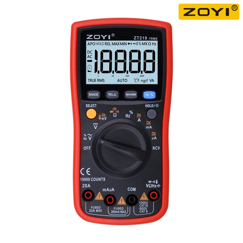 Цифровой мультиметр ZOYI ZT219 профессиональный вольтметр функция True Rms 19999 отсчетов -