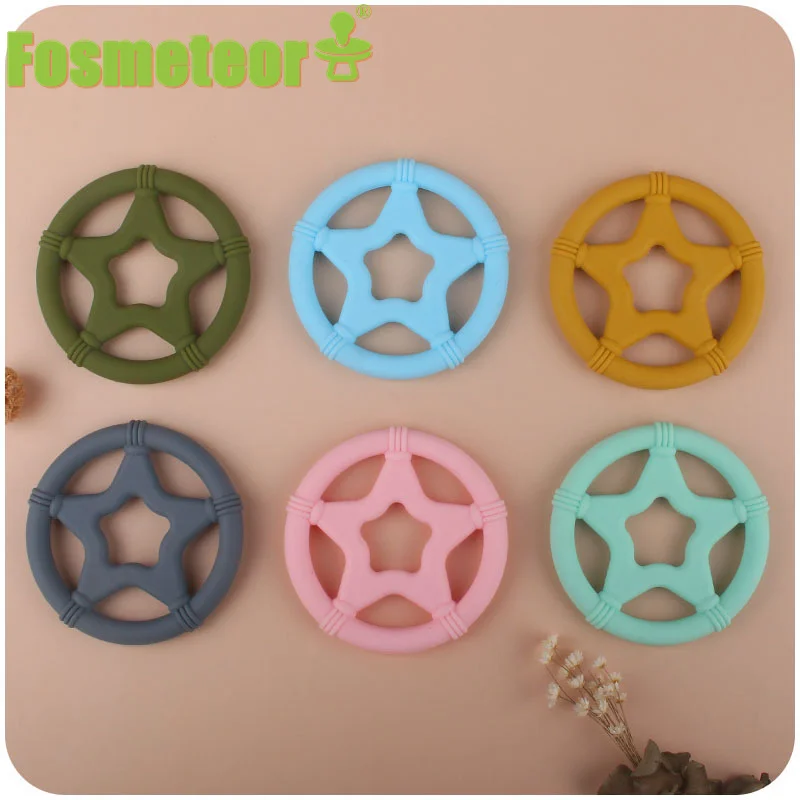 

Fosmeteor 1pc Silicone Star Teethers Food Grade Baby Cartoon Pacifier Teething For Baby Nursing Accessories and Gifts BPA Free