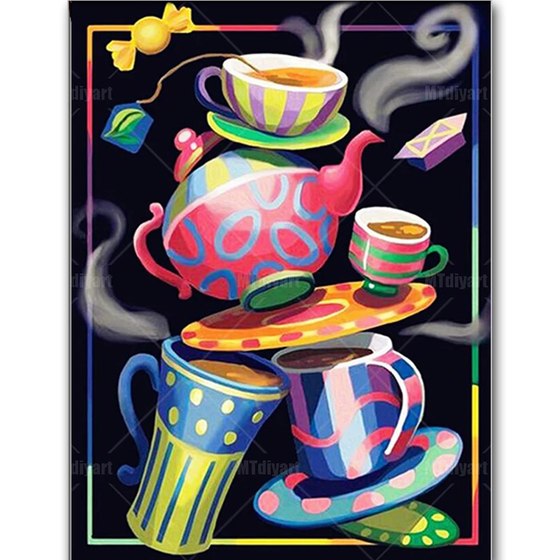 

“Coffee Cup” Diamond Painting Cartoon 5d Kit New Diy Art Landscape Embroidery Set Cross Stitch Rhinestone Mosaic Home Decoration