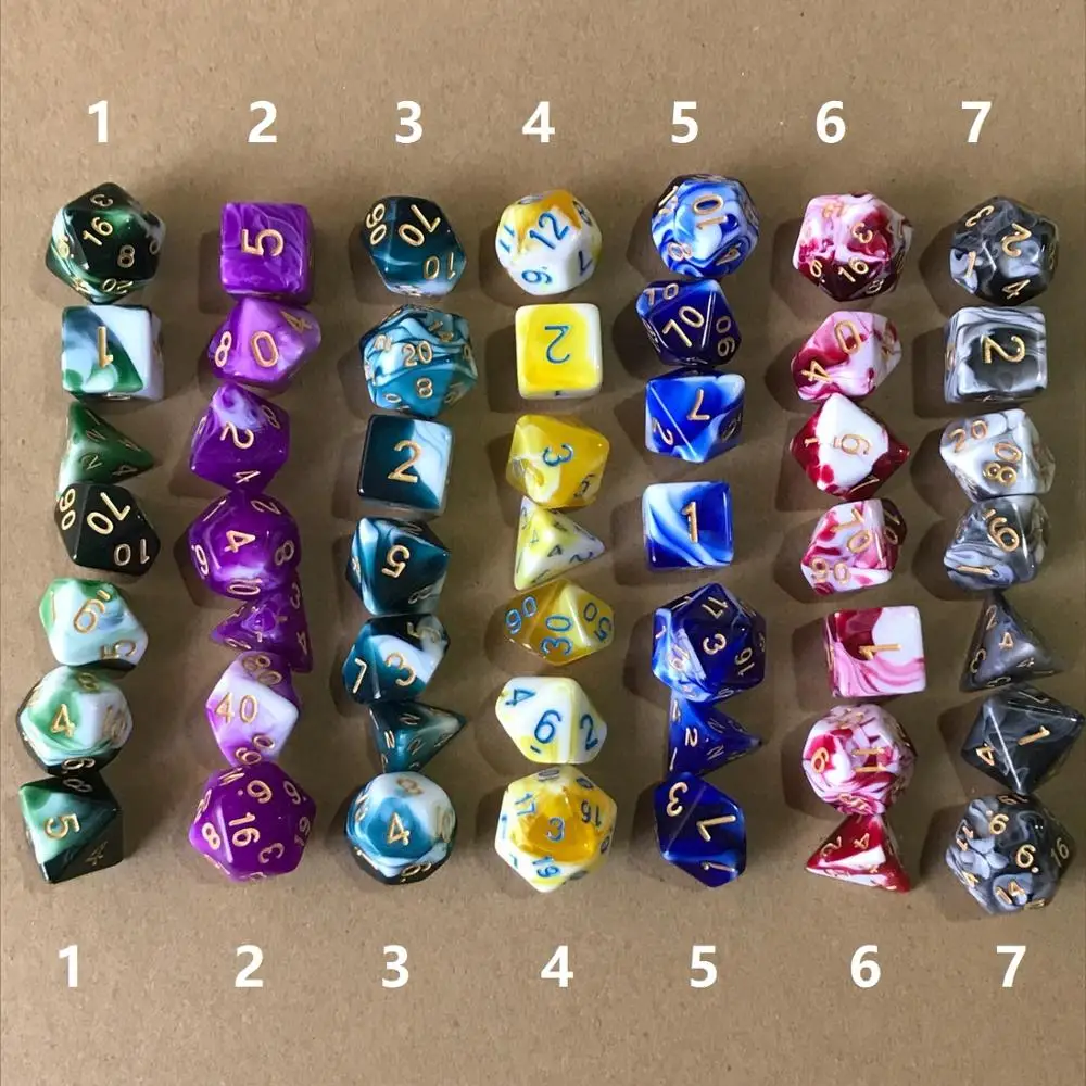 Новое поступление акриловые игральные кости DND комплект dobbelstenen dados ролевые игры в