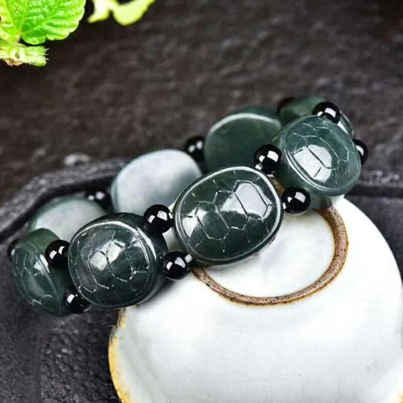 Натуральный китайский браслет Hetian из Нефритовой ракушки эластичный с бусинами