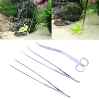 3in1 aquarium aquatic live plants long handle tweezers scissor trim tool kit set