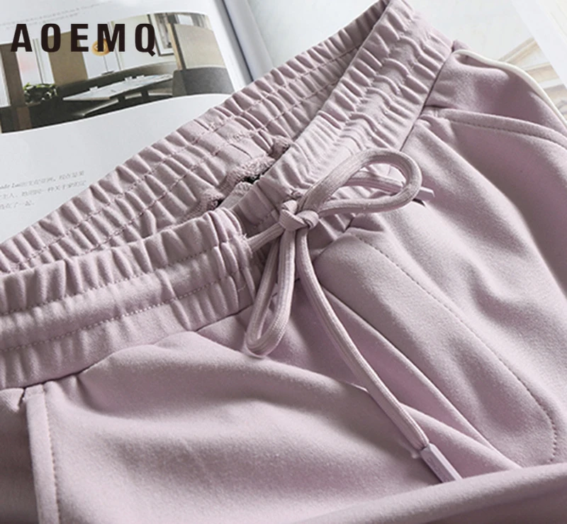 AOEMQ спортивные повседневные штаны PE класс Европа простые прямые брюки однотонные