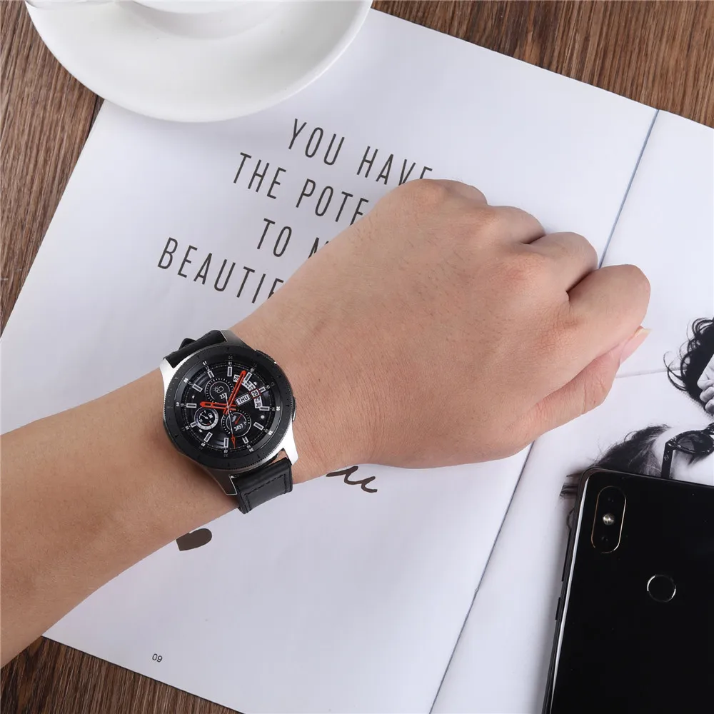 Ремешок силиконовый для наручных часов модный кожаный браслет Samsung Galaxy Watch 46 мм/42