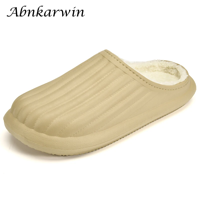 

Зимние теплые плюшевые меховые тапочки для мужчин и женщин, домашняя хлопковая обувь, мужская домашняя полуобувь, легкая эва