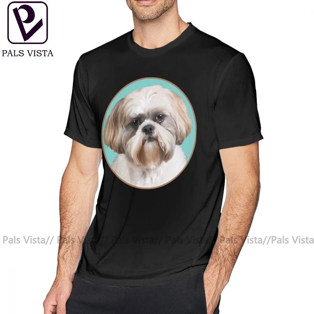 Футболка Shih Tzu футболка с короткими рукавами 4xl Мужская Базовая забавная принтом