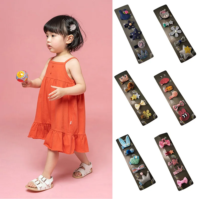 

5 шт./компл., детские заколки для волос с изображением героев мультфильмов