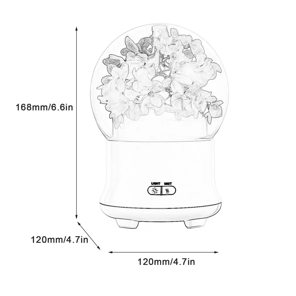

Immortalized Flower Aromatherapy Machine Humidifier Bedroom Desktop Air Purifier Seven Color Night Lamp Ultrasonic Wave