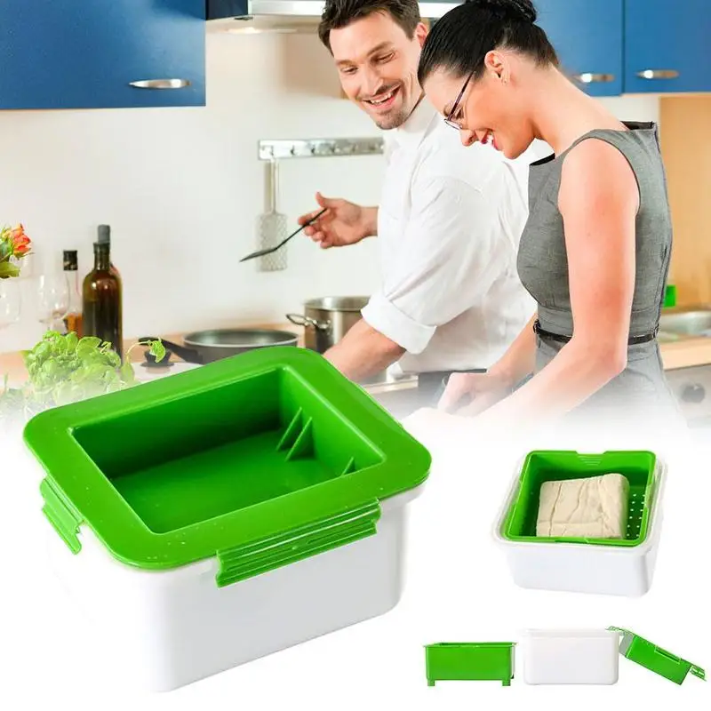 

Green PP Tofu Press Container Squeezer Drainer Water Household Kitchen Juice Remove water Box Gadgets