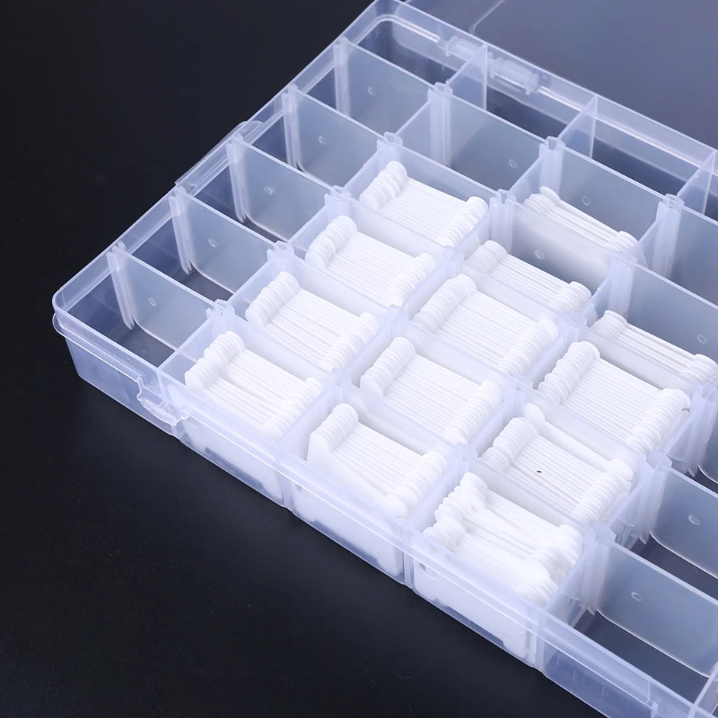 

200pcs Embroidery Floss Bobbins with 36 Compartments Organizer Box Floss Winder 11UA