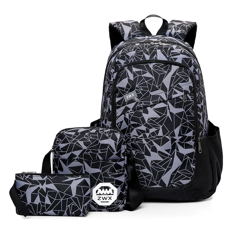 3pcs nylon Fashion Camouflage Boys School Bags Capacity Backpack For Teenagers grils Student Book Bag Men School Backpack Women