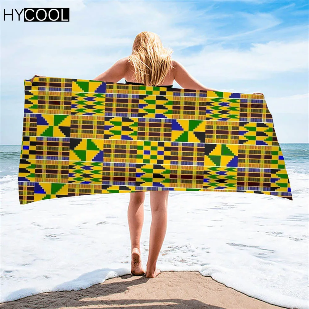 Hot Selling Beach Swimming Towels African Wax Pattern Printing Sports Quick-Drying Microfiber Travel Bathing Toallas 2021