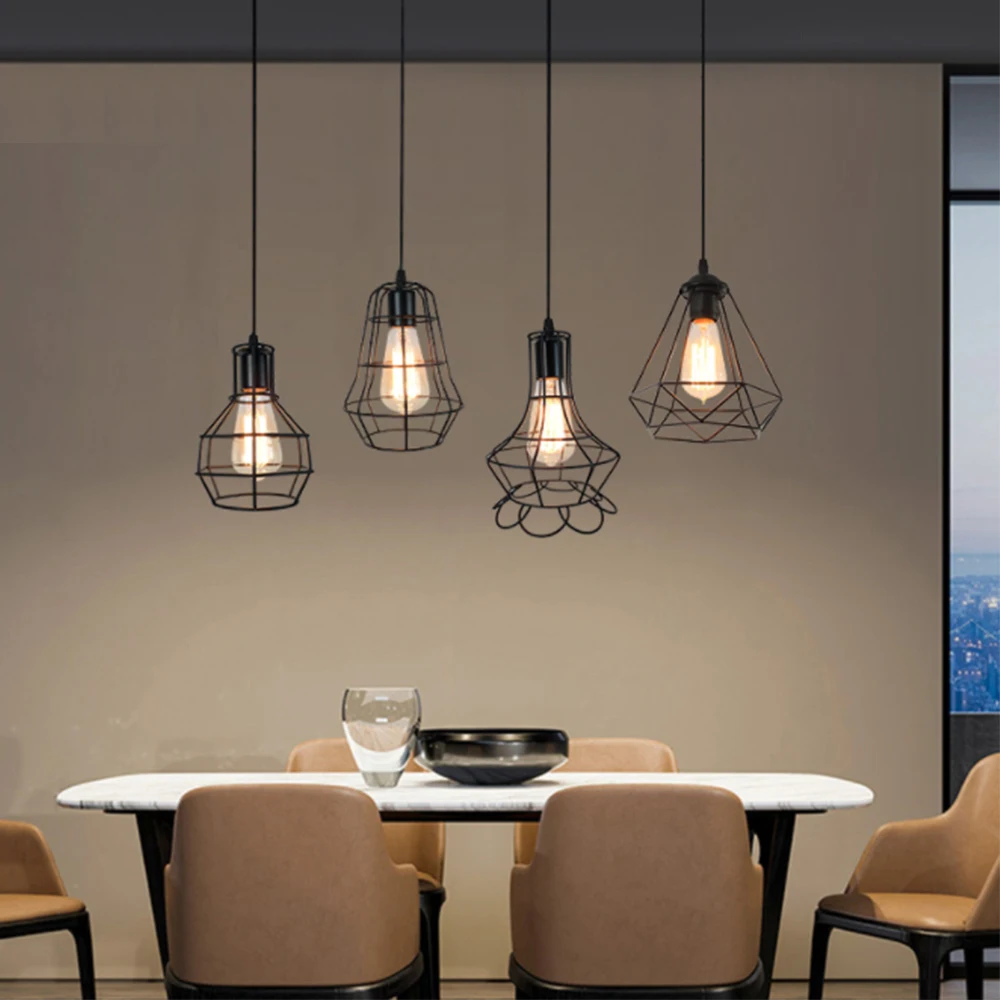 Винтажный подвесной светильник Fogein люстра для гостиной с железным абажуром