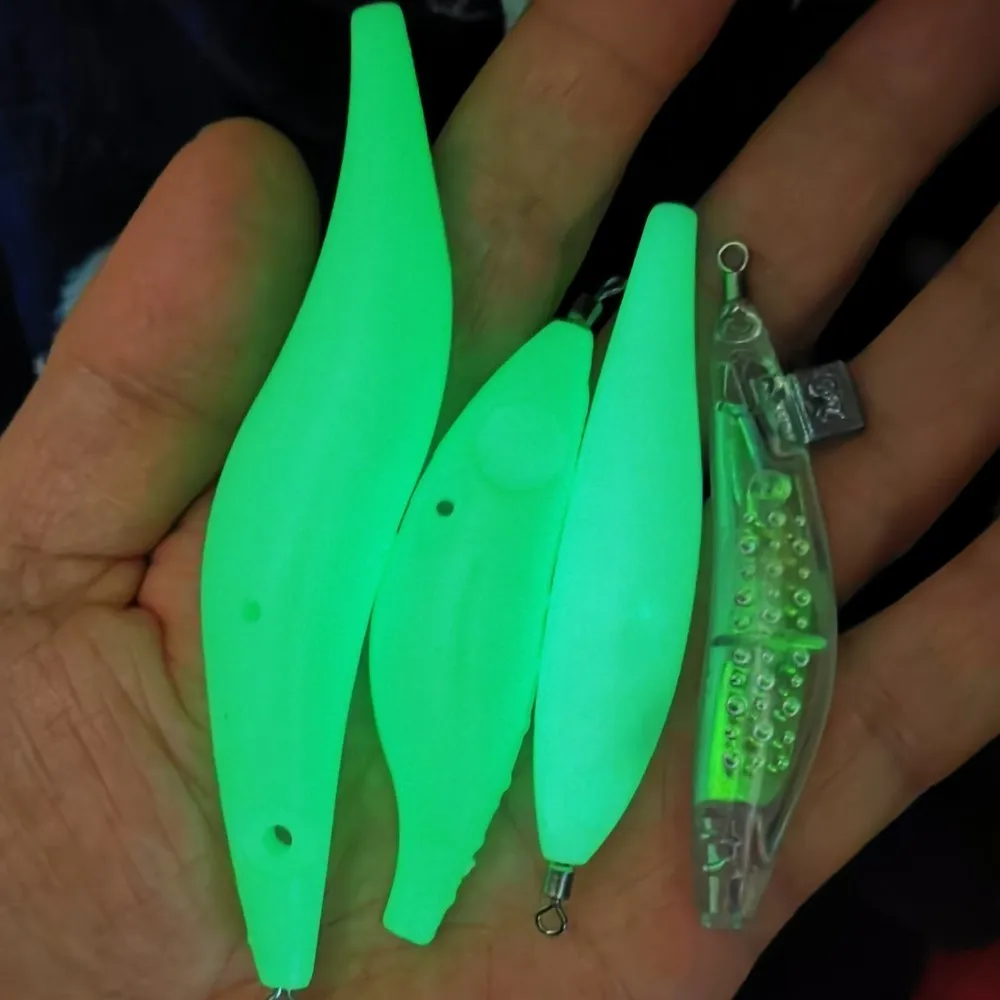 Фото 20 штук погремушка звук флуоресцентный кальмары приманки пустой креветок рыбы