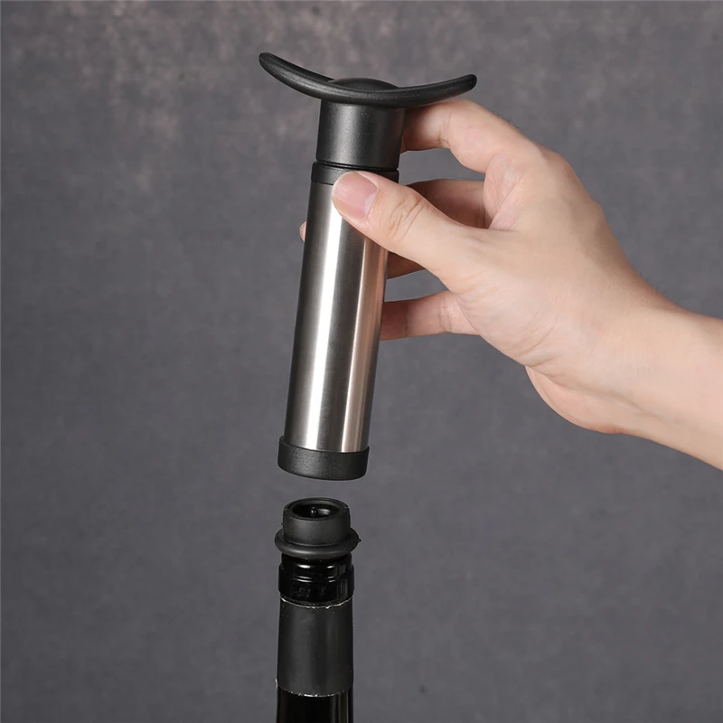 

Wine Preserver Vacuum Air Pump 6/2/4 Wine Bottle Stoppers Durable Stainless Steel Construction Airtight, Leak-Proof Seal Easy